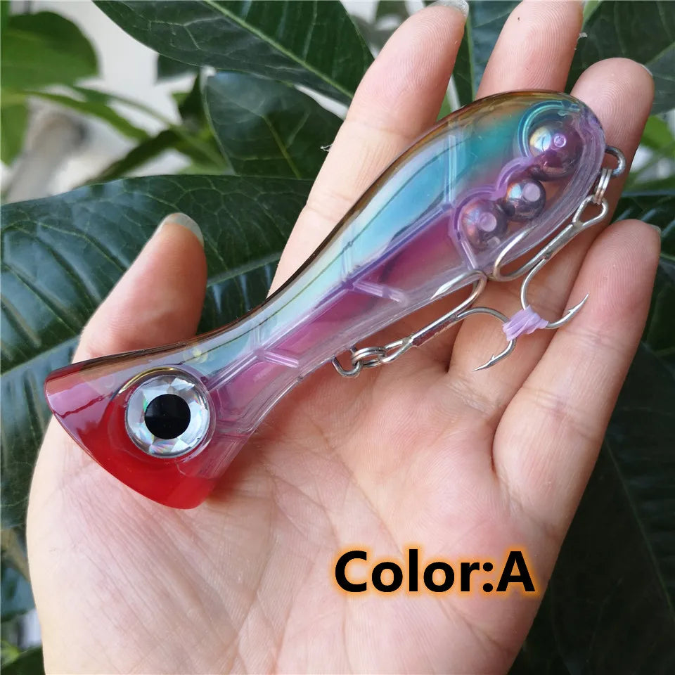 Big Game Lure 97mm 33g New Popper Fishing Lures Top Water Hard Bait 3D Eyes Big Mouth Popper Lure