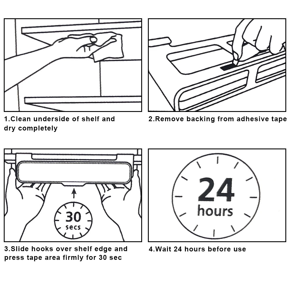 Kitchen Storage Organizer Spice Bottle Storage Rack Under-Shelf