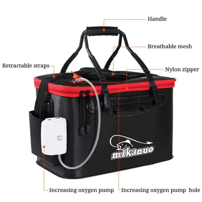 Folding live Fishing Bucket EVA Thickening Fish Bucket Portable Water - My Store