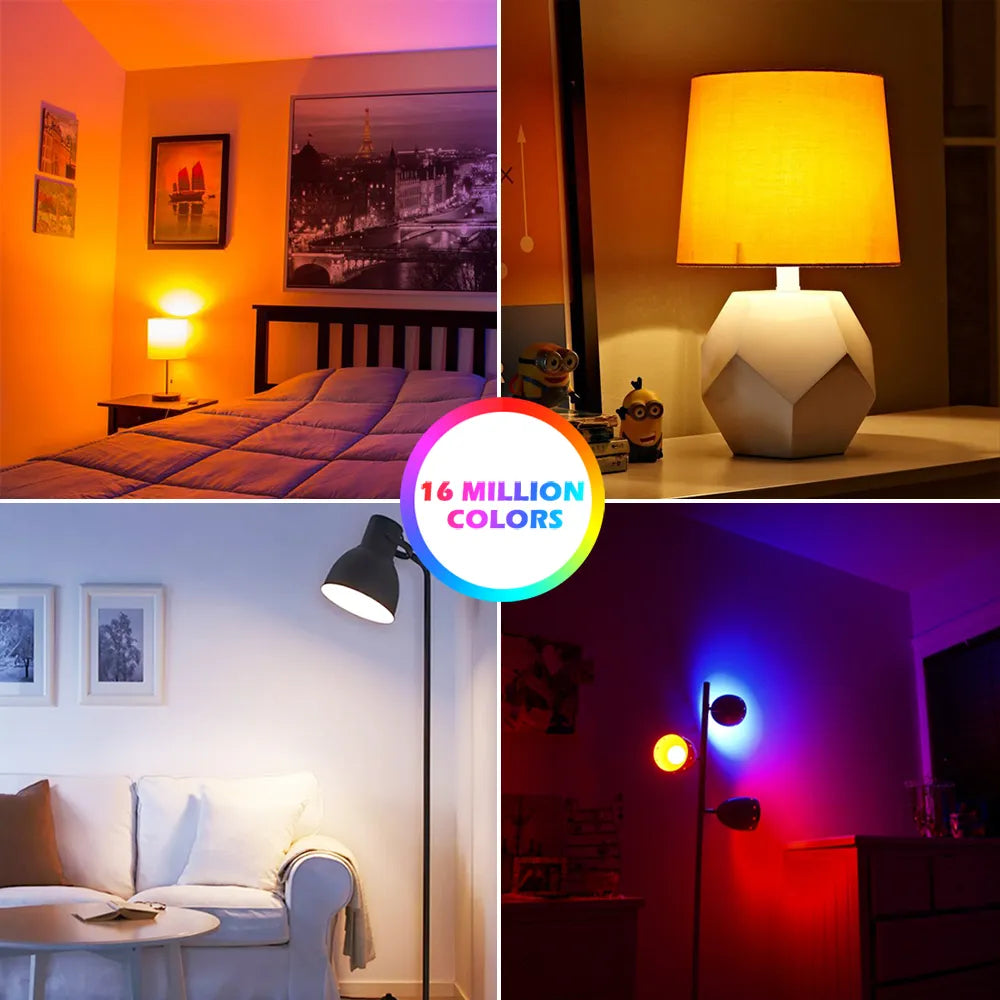 15W WiFi Smart Light Bulb B22 E27 LED RGB Lamp Work with Alexa/Google Home