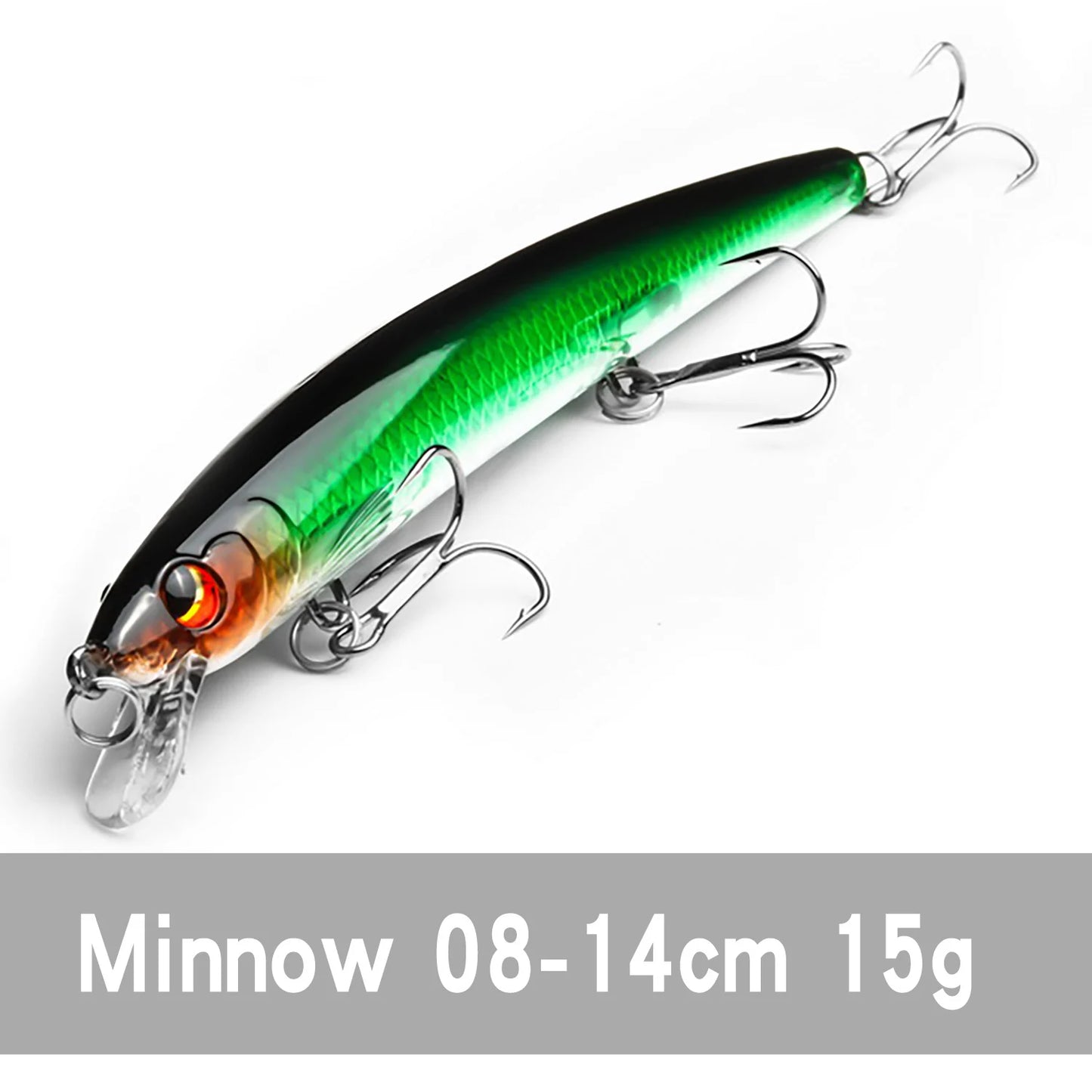 BAKAWA 1pcs 14cm 15g Big Long Fishing Lure Minnow Crankbait Sea Bait 3D Eyes Strong Hooks Wobblers