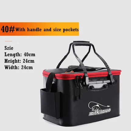 Folding live Fishing Bucket EVA Thickening Fish Bucket Portable Water - My Store
