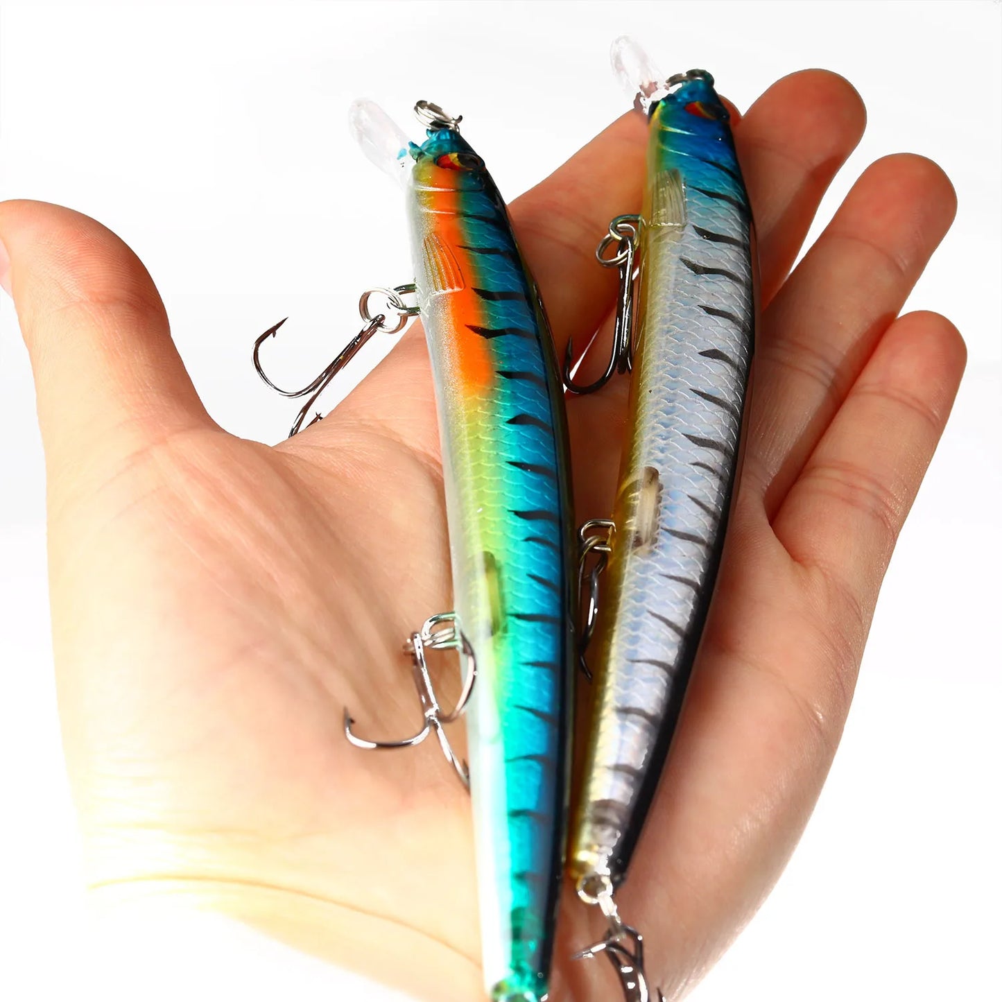 BAKAWA 1pcs 14cm 15g Big Long Fishing Lure Minnow Crankbait Sea Bait 3D Eyes Strong Hooks Wobblers