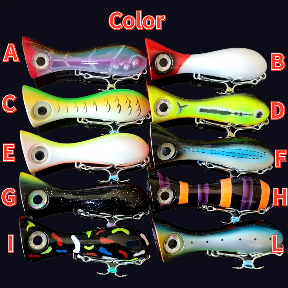 Big Game Lure 97mm 33g New Popper Fishing Lures Top Water Hard Bait 3D Eyes Big Mouth Popper Lure