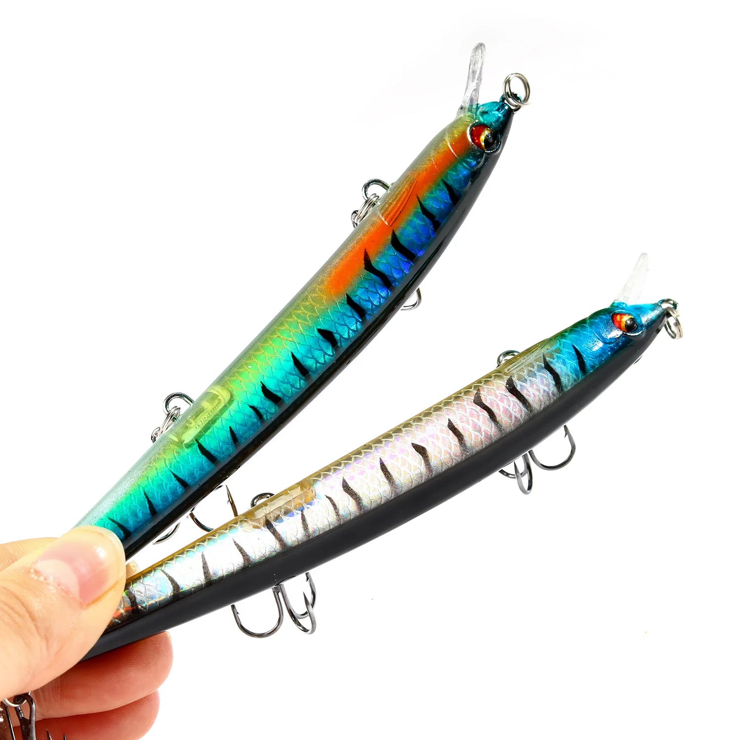 BAKAWA 1pcs 14cm 15g Big Long Fishing Lure Minnow Crankbait Sea Bait 3D Eyes Strong Hooks Wobblers