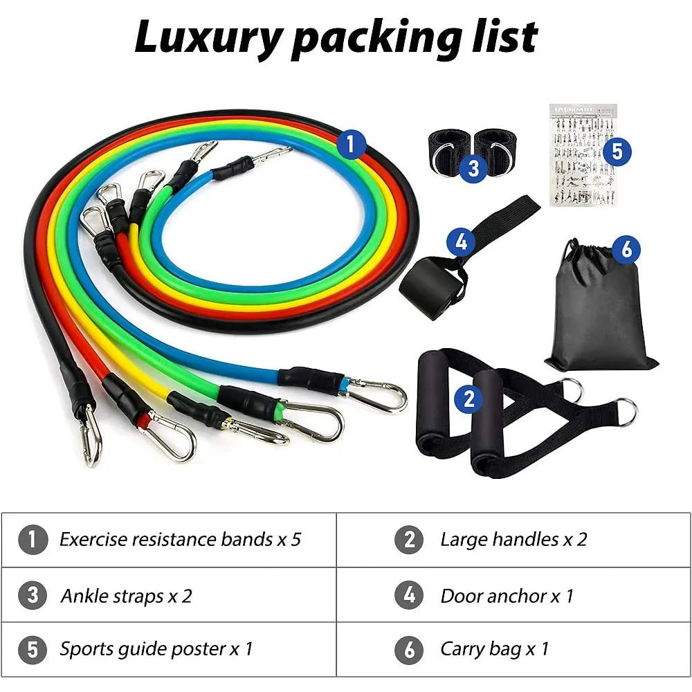 Resistance Bands Set Bodybuilding Home Gym Equipment Professional Weight Training Fitness Elastic