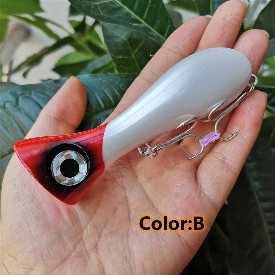 Big Game Lure 97mm 33g New Popper Fishing Lures Top Water Hard Bait 3D Eyes Big Mouth Popper Lure