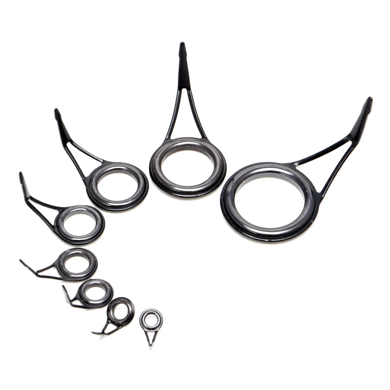 8pcs 8 Size Fishing Rod Guide Tip Top Ring Circle Pole Repair Kit Set Fishing