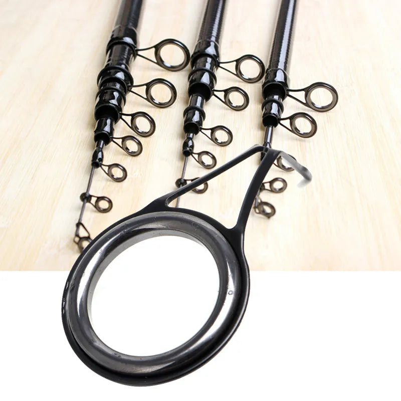 8pcs 8 Size Fishing Rod Guide Tip Top Ring Circle Pole Repair Kit Set Fishing