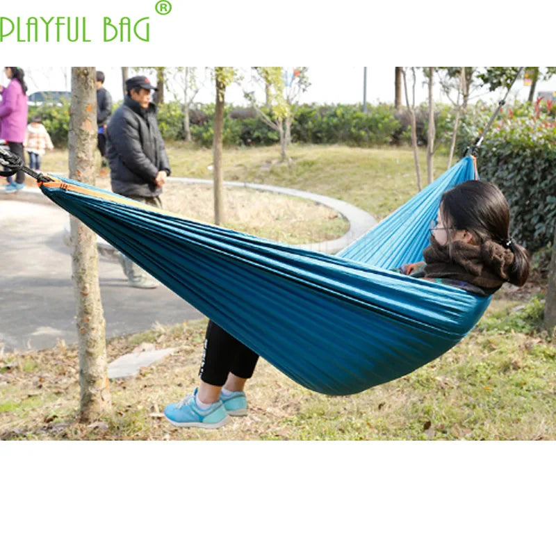 Nylon twin hammock lovers hammock Outdoor camping Essentials for aerial hammock 210T Nylon spinning High strength bands ZI21