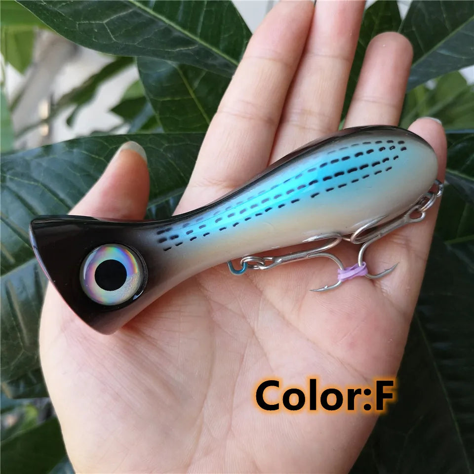 Big Game Lure 97mm 33g New Popper Fishing Lures Top Water Hard Bait 3D Eyes Big Mouth Popper Lure