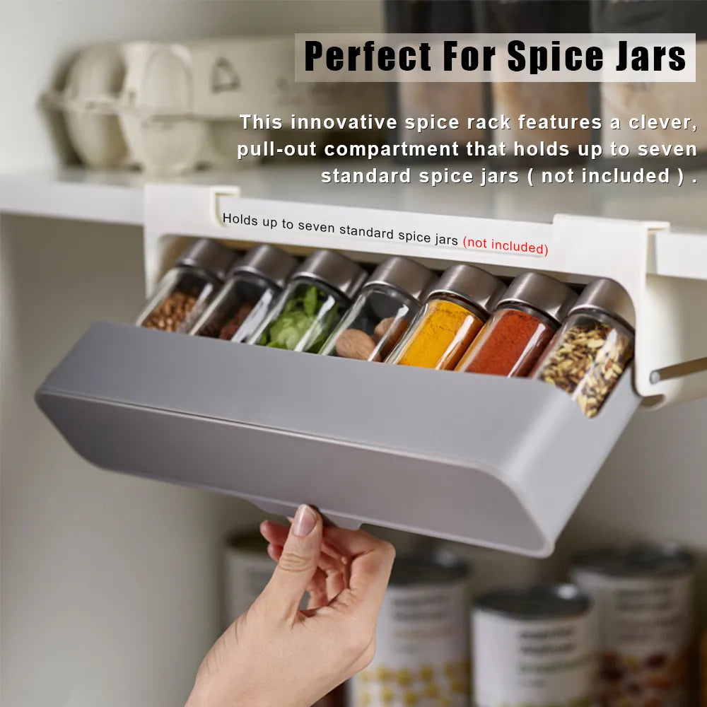 Kitchen Storage Organizer Spice Bottle Storage Rack Under-Shelf