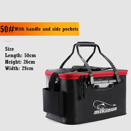 Folding live Fishing Bucket EVA Thickening Fish Bucket Portable Water - My Store