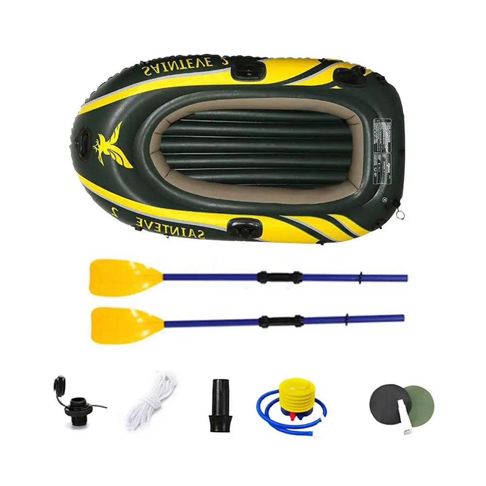 Foldable Iatable Boat Set Portable Thickened Floating Rafts Assault Boat 2-3 Man Boat PVC Canoe Fishing Boat Equipments