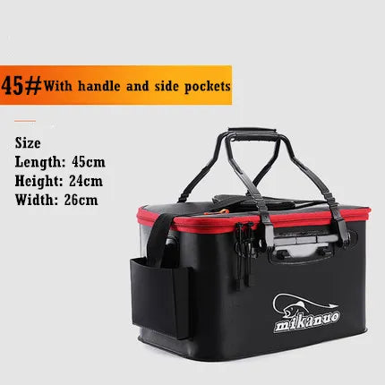 Folding live Fishing Bucket EVA Thickening Fish Bucket Portable Water - My Store