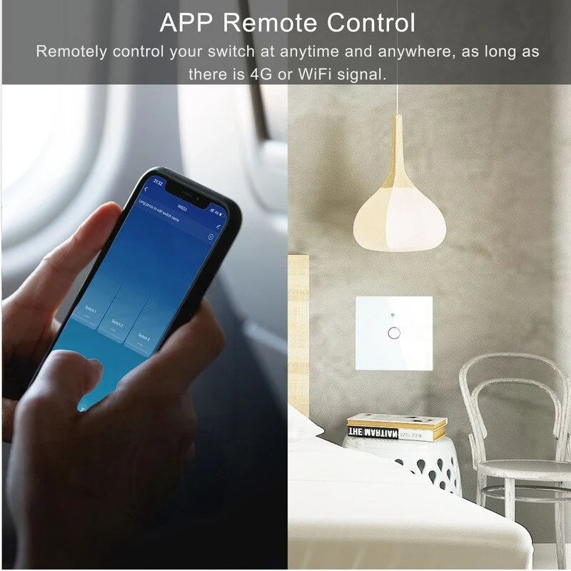 EU Smart Switches 1/2/3Gang Tuya Wifi Touch Light Switch Wall Sensor Switches Smart Life For Alexa Google Home 433RF Remote