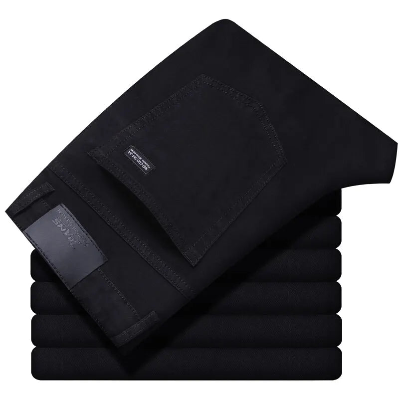 Wthinlee New Business Men's Jeans Casual Straight Stretch Work Denim Trousers Male Brand Clothing