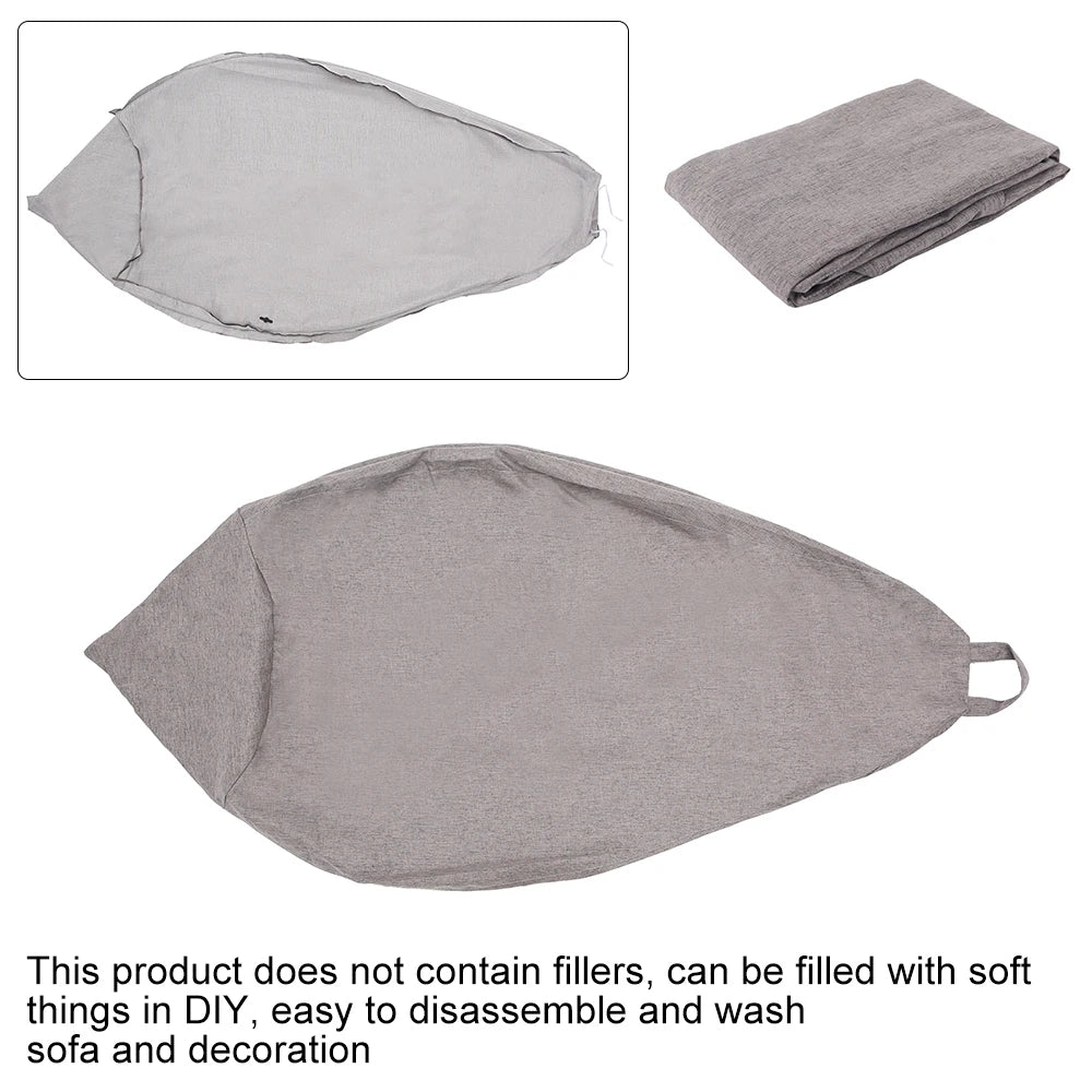 Large Small Lazy Sofa Cover Chairs Without Filler Linen Cloth Lounger Seat Bean Bag