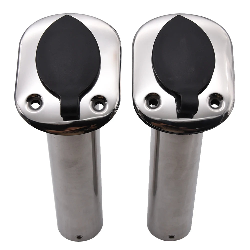 2PC Fishing Pole Stand Stainless Steel Flush Mount Boat Fishing Rod Holder 15/30/90 Degree Rod Pod