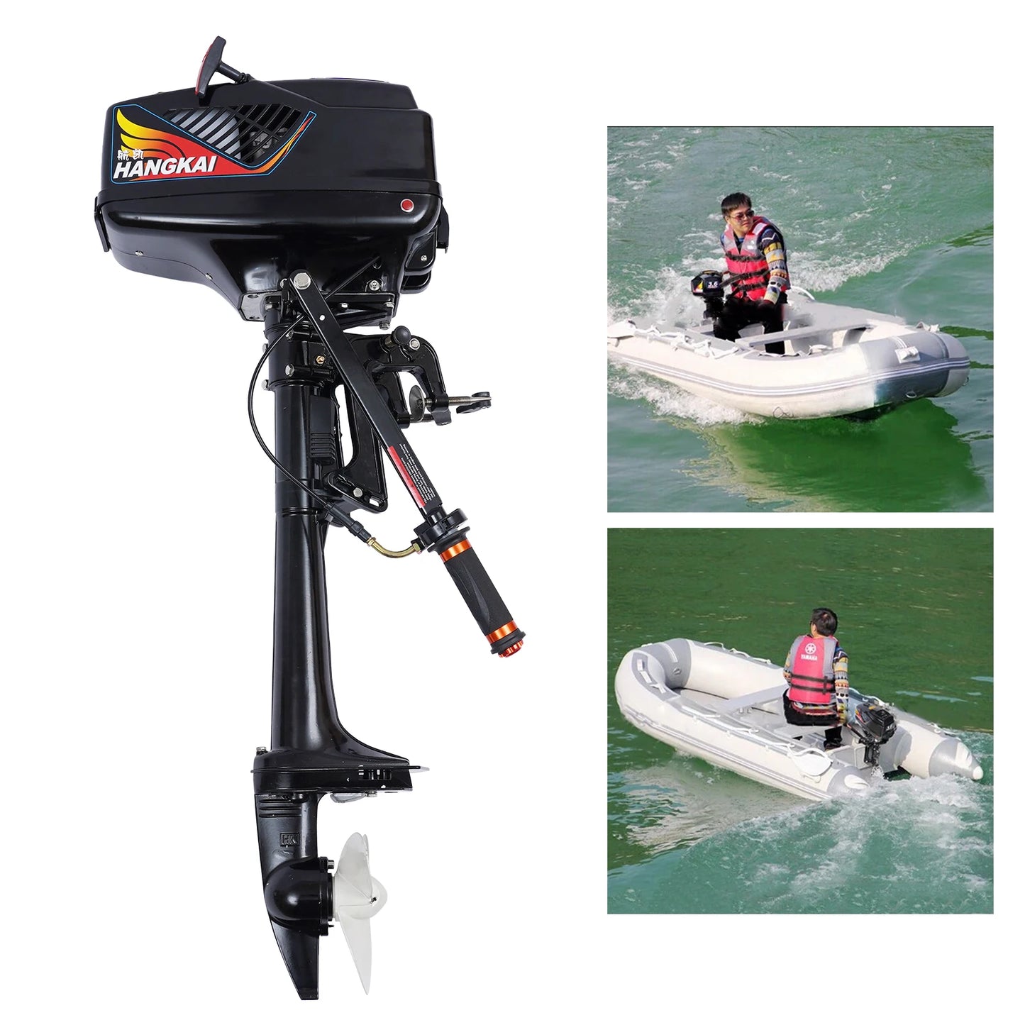 2-Stroke 3.5HP/3.6HP/6HP/ 12HP/18HP Outboard Motor Engine Fishing Boat Motor HANGKAI 3.5-7.0HP 2/4Stroke Outboard Motor Fishing