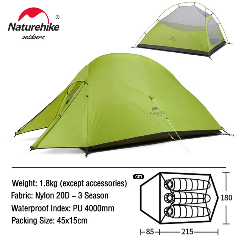 Naturehike Cloud Up 1 2 3 People Tent - My Store