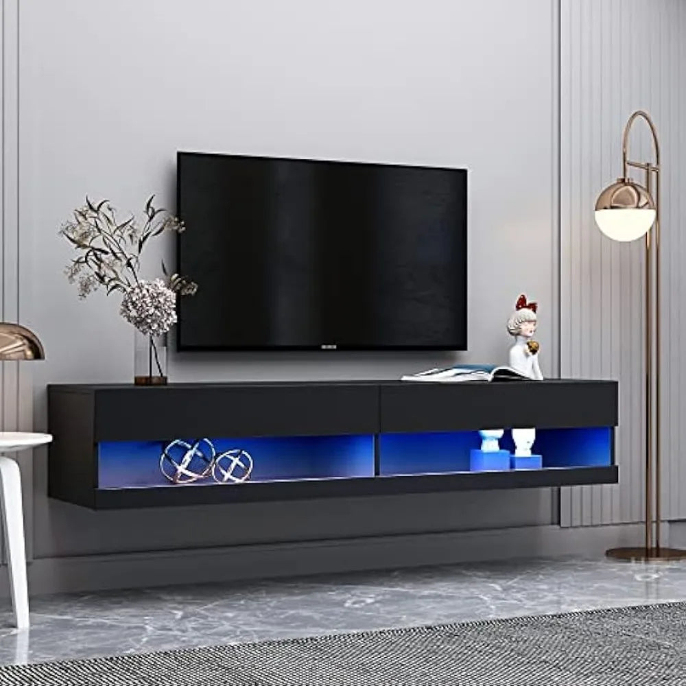 71-Inch Mounted Floating TV Stand Tv Wall Cabinet Fits TVs Up to 80 Inches Living Room Entertainment Center Home Furniture Shelf