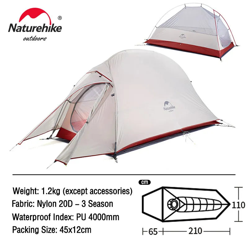 Naturehike Cloud Up 1 2 3 People Tent - My Store