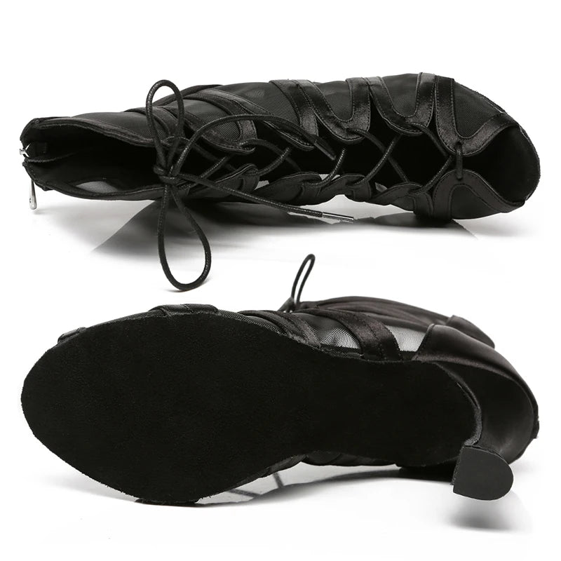 Women Shoes Black Dance Boots Latin Dance Shoes For Girls Ladies