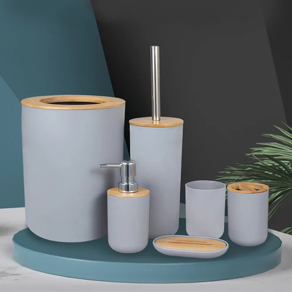 Trash Can Lotion bottle Bathroom Storage Set 6Pcs