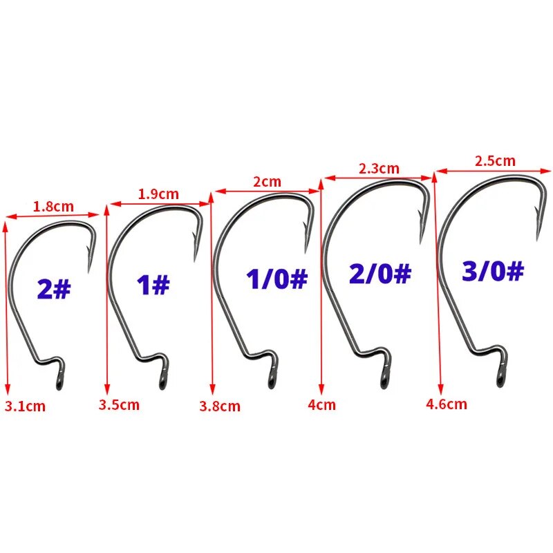 50pcs High Carbon Steel Fishhooks 1-3# Fish/For Fishing Hook/Tackle - My Store