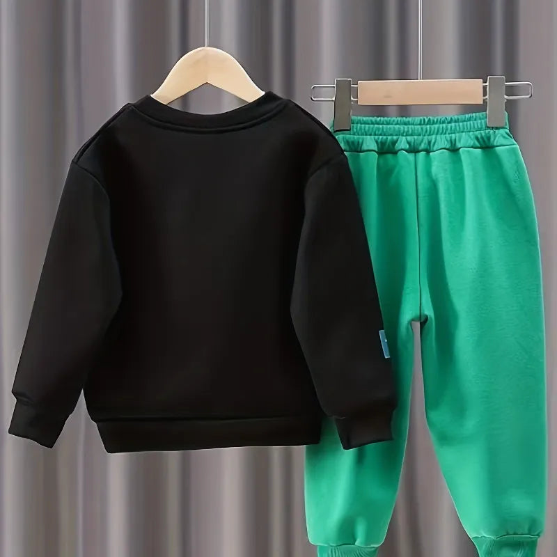 Boys And Girls Tops Pants 2Pcs Outfits Kids Teenage Costume Suit Spring Autumn Trend
