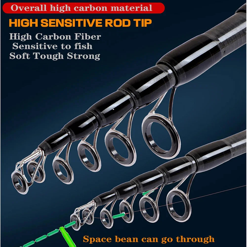 GHOTDA New Carbon Telescopic Lure Rod 1.8M -3M Spinning Rod/Casting Rod professional fishing rod