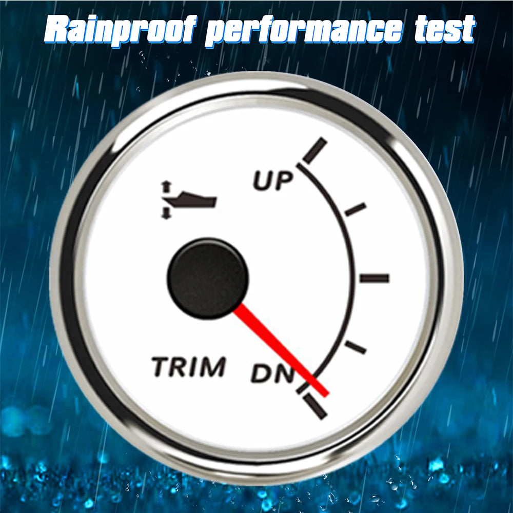 12V/24V Stainless Steel Bezel UP-DN Right Side Trim Meter Boat Trim Gauge with Red Backlight Car Accessories