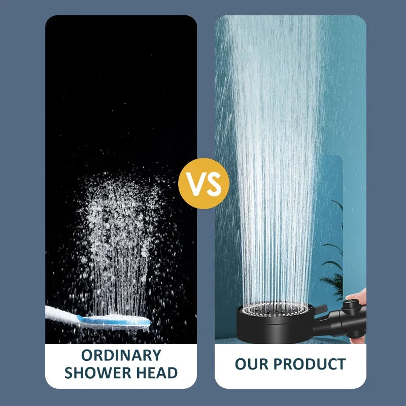 High Pressure Shower Head 5 Modes Adjustable Showerheads with Hose Water Saving
