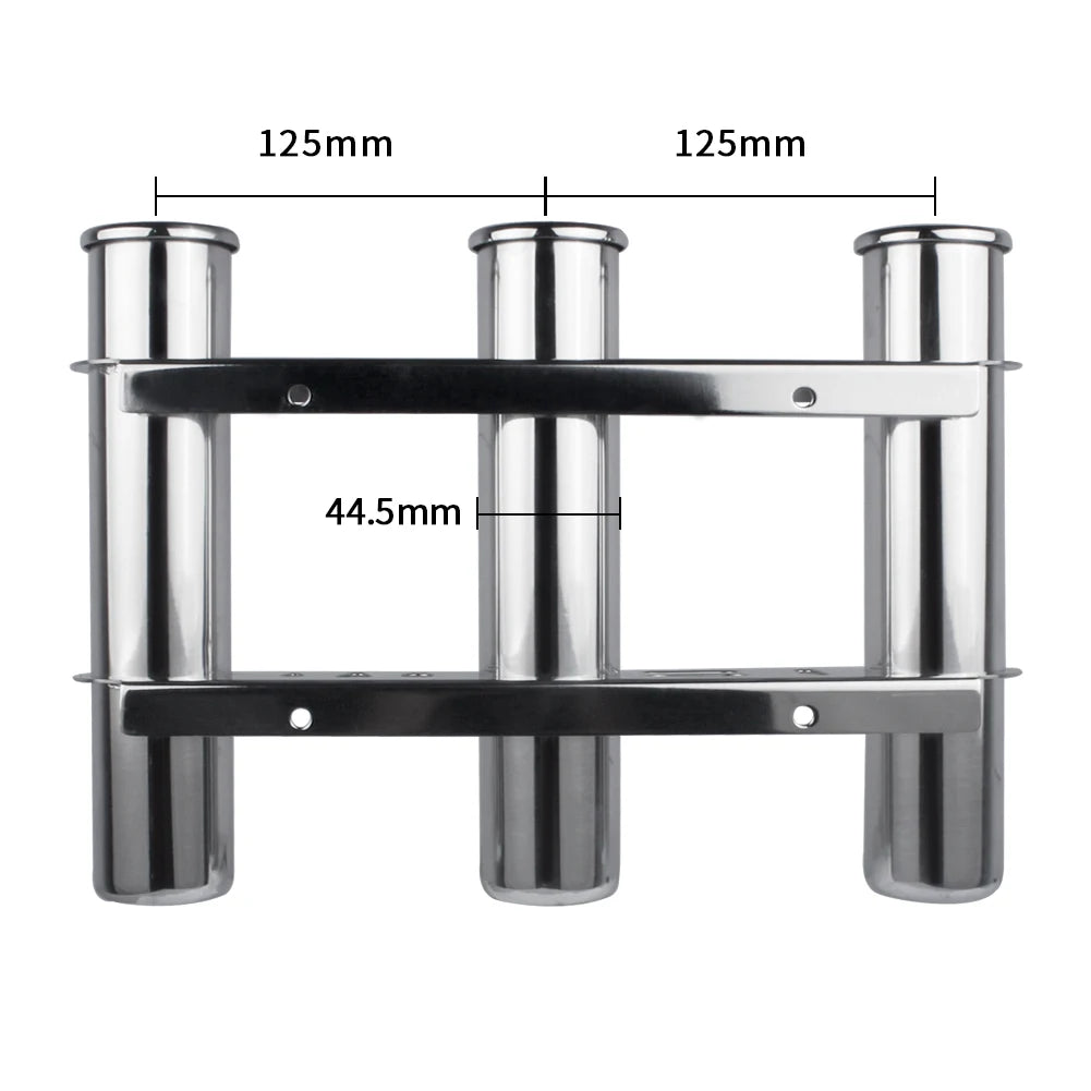 Marine Boat Yacht Accessories Stainless Steel 3 Tube Fishing Rod Storage Holder Rack & Boat Organiser