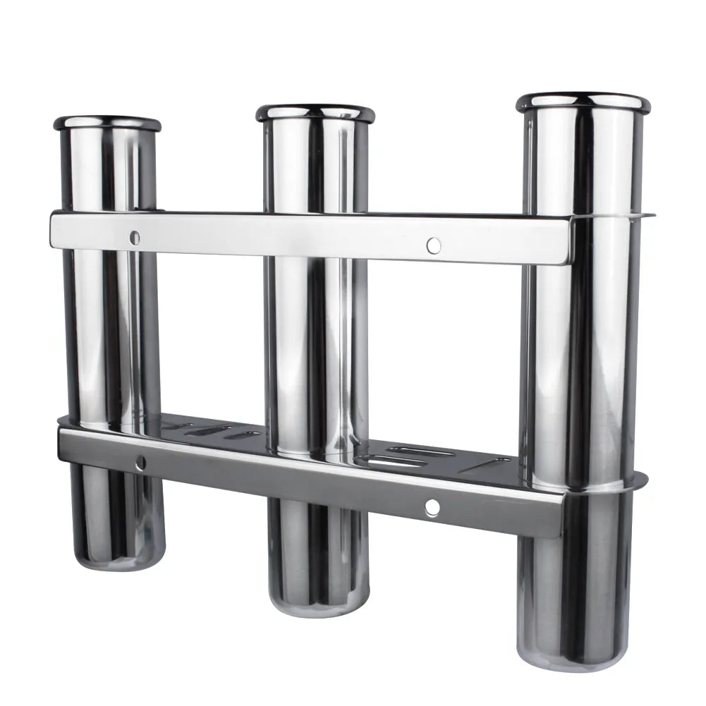 Marine Boat Yacht Accessories Stainless Steel 3 Tube Fishing Rod Storage Holder Rack & Boat Organiser