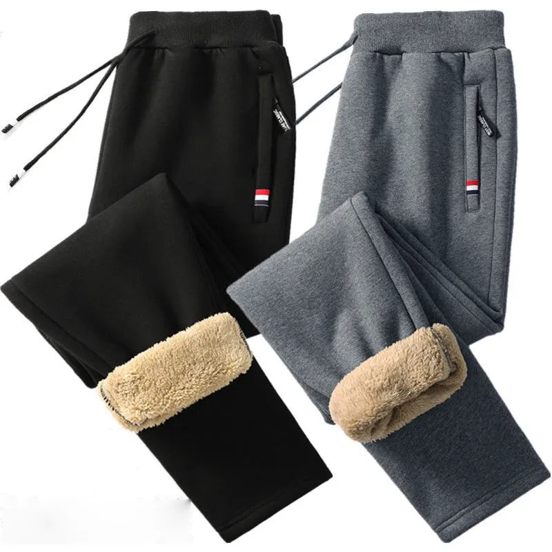 Winter Lambs wool Warm Casual Pants Men's Fitness Jogging Sweatpants