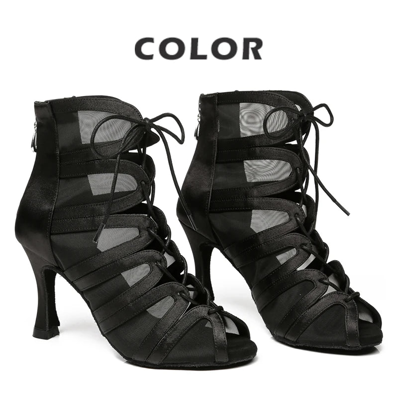 Women Shoes Black Dance Boots Latin Dance Shoes For Girls Ladies