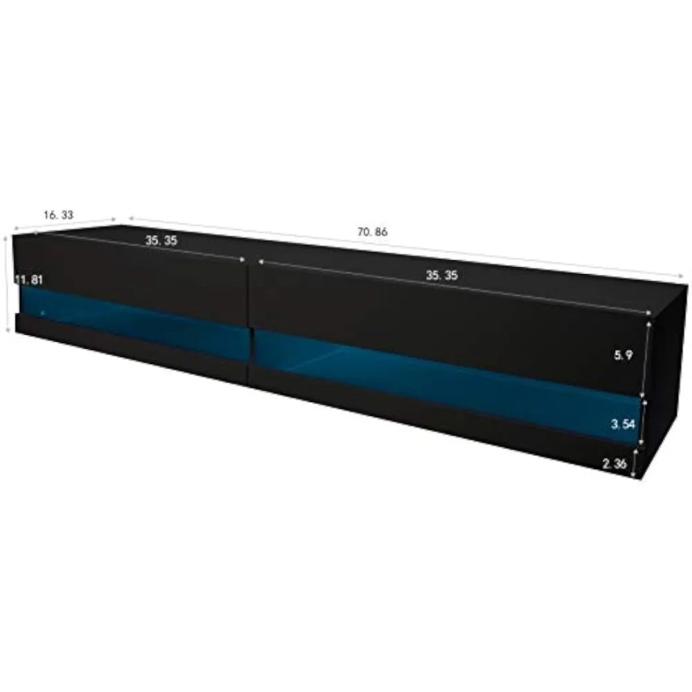 71-Inch Mounted Floating TV Stand Tv Wall Cabinet Fits TVs Up to 80 Inches Living Room Entertainment Center Home Furniture Shelf