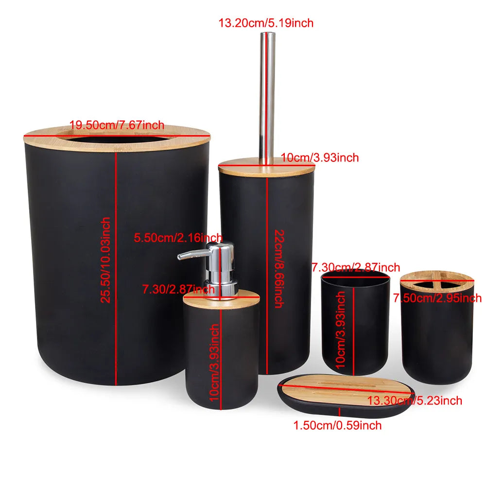 Trash Can Lotion bottle Bathroom Storage Set 6Pcs