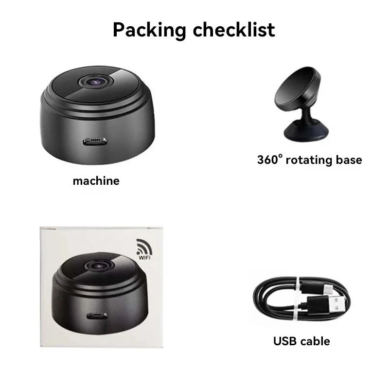 A9 WiFi Mini Camera HD 1080p Wireless Video Recorder Voice Recorder Security Monitoring Camera Smart Home For Infants And Pets