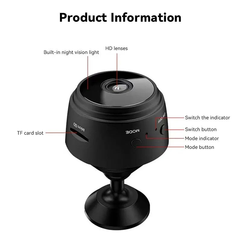 A9 WiFi Mini Camera HD 1080p Wireless Video Recorder Voice Recorder Security Monitoring Camera Smart Home For Infants And Pets