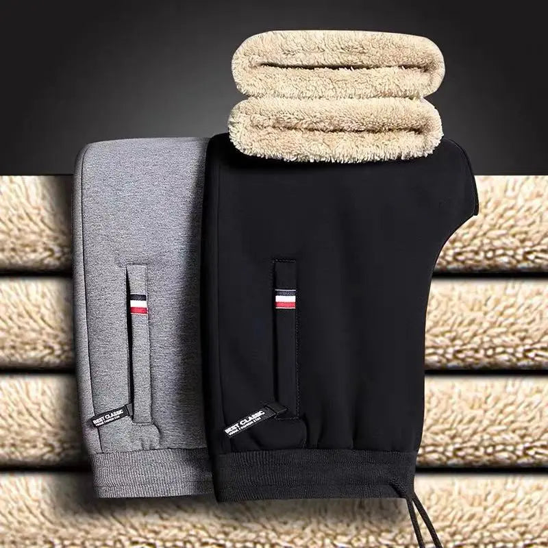 Winter Lambs wool Warm Casual Pants Men's Fitness Jogging Sweatpants
