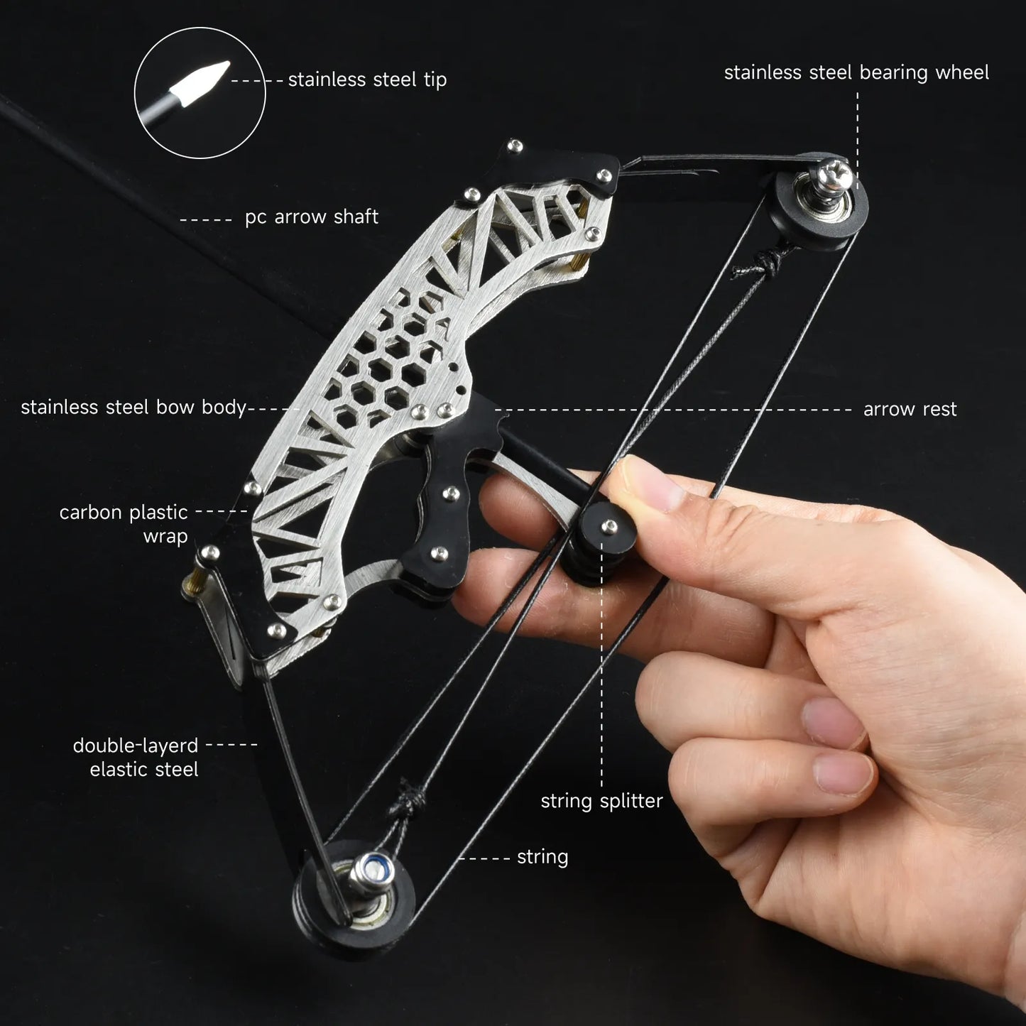 304 Stainless Steel Mini Compound Bow Toy