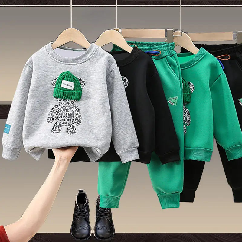 Boys And Girls Tops Pants 2Pcs Outfits Kids Teenage Costume Suit Spring Autumn Trend
