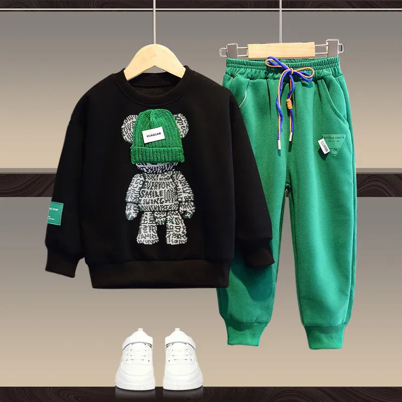 Boys And Girls Tops Pants 2Pcs Outfits Kids Teenage Costume Suit Spring Autumn Trend