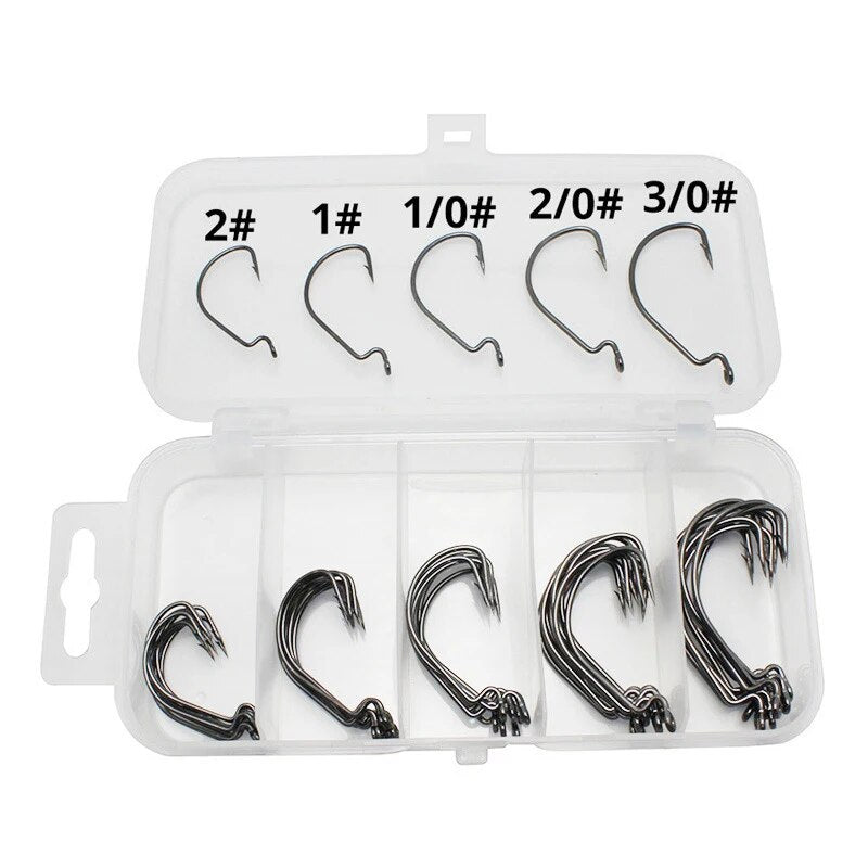 50pcs High Carbon Steel Fishhooks 1-3# Fish/For Fishing Hook/Tackle - My Store