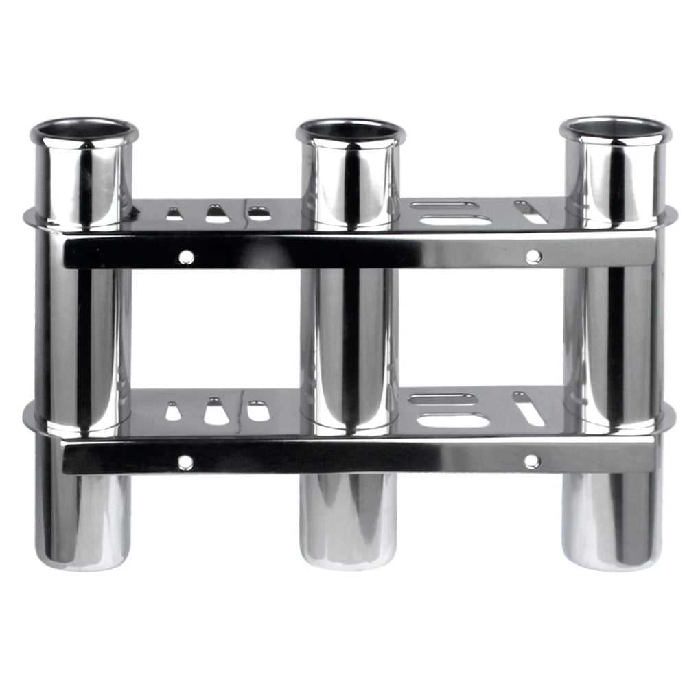 Marine Boat Yacht Accessories Stainless Steel 3 Tube Fishing Rod Storage Holder Rack & Boat Organiser