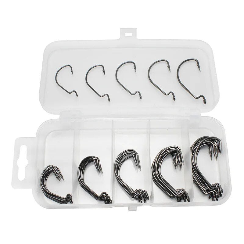 50pcs High Carbon Steel Fishhooks 1-3# Fish/For Fishing Hook/Tackle - My Store