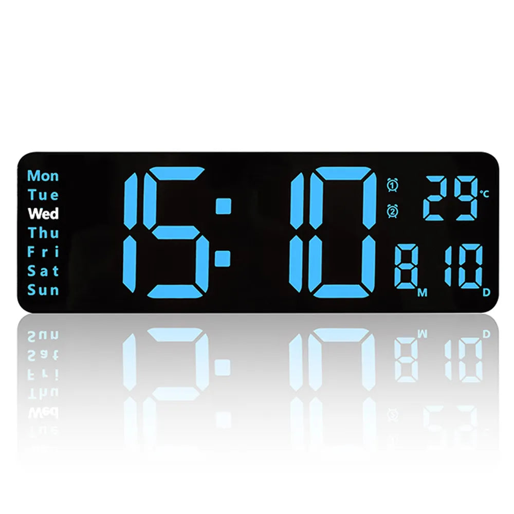 Big Digital LED Wall Alarm Clock with Calendar and Temperature Display for Bedroom Living Room Table Desktop Decoration